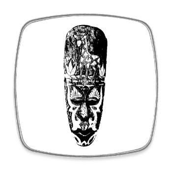 Maske - Gesicht - Viereckiger Kühlschrankmagnet - Weiß - Vorne