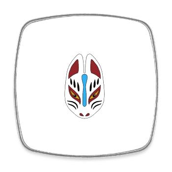 Seltsamer japanischer Fuchs (weiß) - Viereckiger Kühlschrankmagnet - Weiß - Vorne