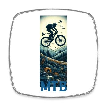 Mtb - Viereckiger Kühlschrankmagnet - Weiß - Vorne