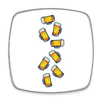 Beer Cheers Beer Glass Beer Mug - Square fridge magnet - white - Front