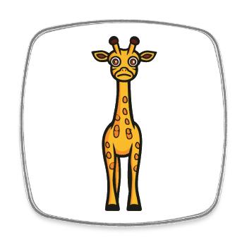Girafe Halloween Bande dessinée drôle - Magnet carré - blanc - Devant