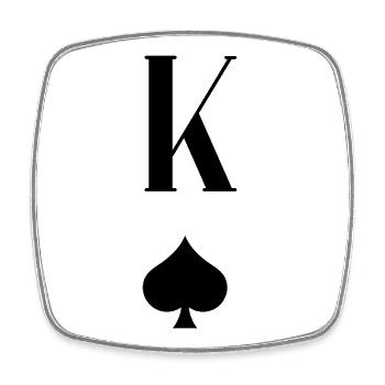 King of Pik and Spades - Viereckiger Kühlschrankmagnet - Weiß - Vorne