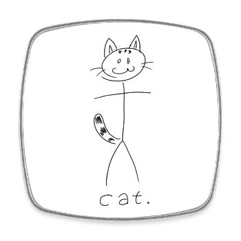 N° de cat. (lignes noires) (par Leni Riosa) - Magnet carré - blanc - Devant