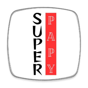 Super Grandpa, originelles Geschenk für Opa - Viereckiger Kühlschrankmagnet - Weiß - Vorne