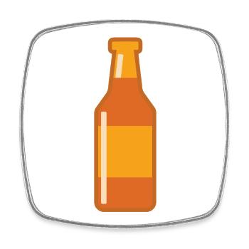 Beer Bottle Retro Design - Square fridge magnet - white - Front