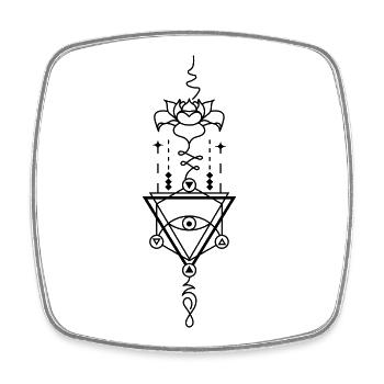 Totem des éléments – Pouvoir des Quatre Énergies - Magnet carré - blanc - Devant