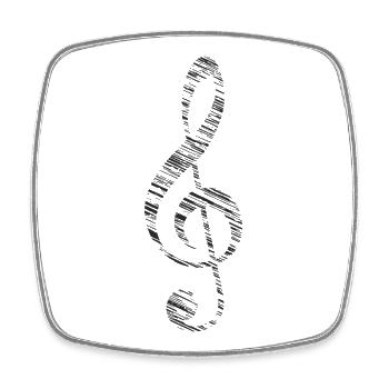 Clé de musique - Magnet carré - blanc - Devant