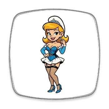femme gnome bleue - Magnet carré - blanc - Devant