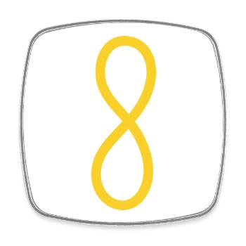 8 - Square fridge magnet - white - Front