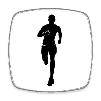 Marathon Runner Silhouette Marathon - Square fridge magnet - white - Front