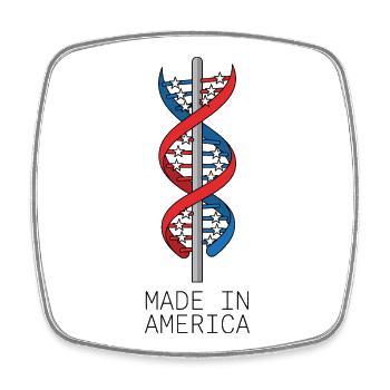 Made In America DNA Flag - Square fridge magnet - white - Front