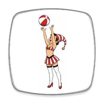 Leprechaun girl with ball - Square fridge magnet - white - Front