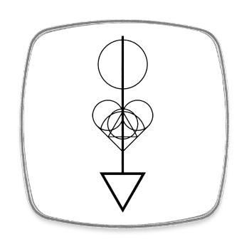 Geometric Arrow - Square fridge magnet - white - Front