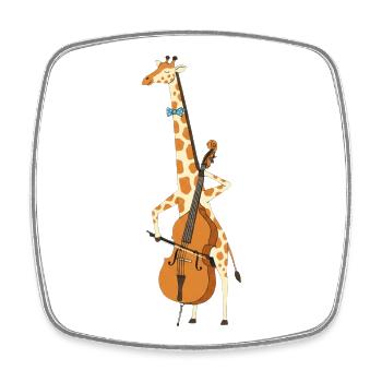 Giraffenmusiker mit Cello - Viereckiger Kühlschrankmagnet - Weiß - Vorne