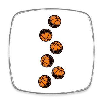 Icône du basket-ball - Magnet carré - blanc - Devant