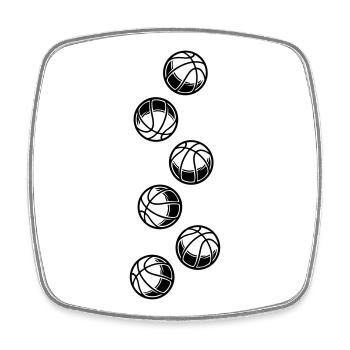 Icône du basket-ball - Magnet carré - blanc - Devant