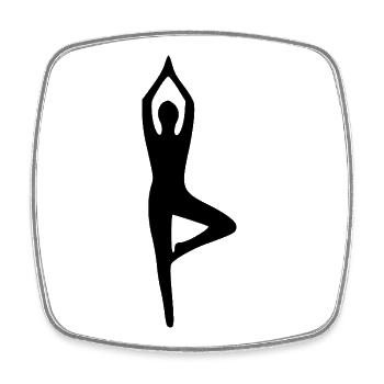 Silhouettes de yoga Silhouette noire d’ombre - Magnet carré - blanc - Devant