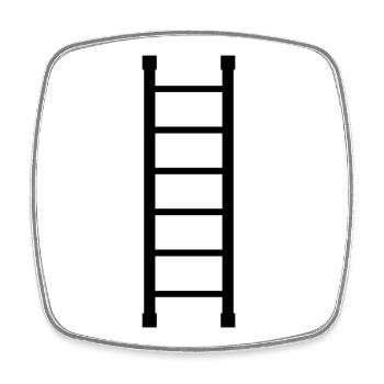 Wooden ladder - Square fridge magnet - white - Front