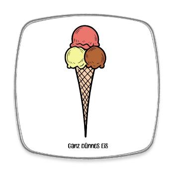 Ganz dünnes Eis - Viereckiger Kühlschrankmagnet - Weiß - Vorne
