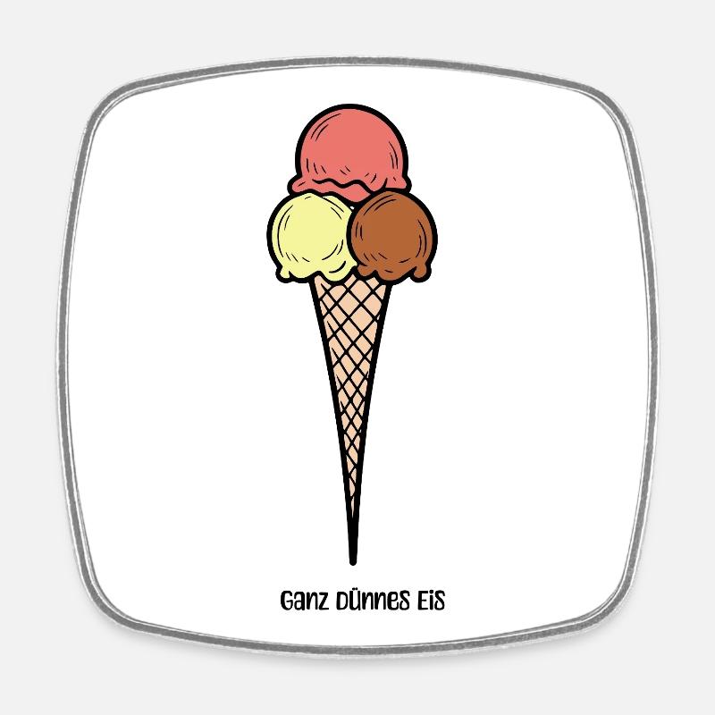 Ganz dünnes Eis - Viereckiger Kühlschrankmagnet - Weiß