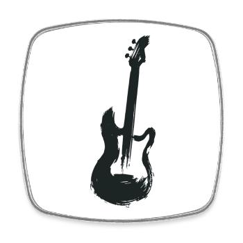 guitare électrique - Magnet carré - blanc - Devant