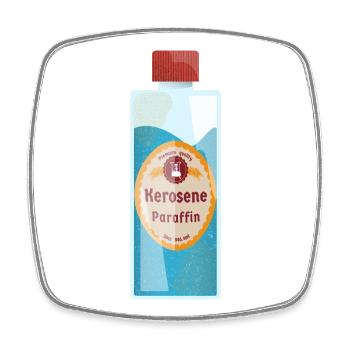 Vintage Kerosene Parafin Bottle Label - Square fridge magnet - white - Front