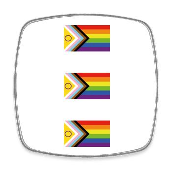 Progress Inclusive Pride Rainbow Flag LGBTQ+ - Viereckiger Kühlschrankmagnet - Weiß - Vorne