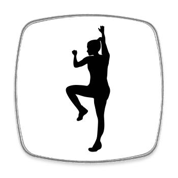 Klimkracht Vrouw – Climbing Spirit - Magnet carré - blanc - Devant