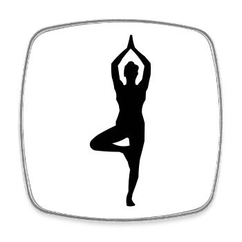 Yoga Silhouette  - Viereckiger Kühlschrankmagnet - Weiß - Vorne