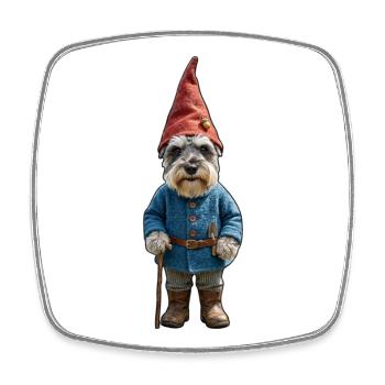 Garden Gnome Schnauzer Magic - Square fridge magnet - white - Front