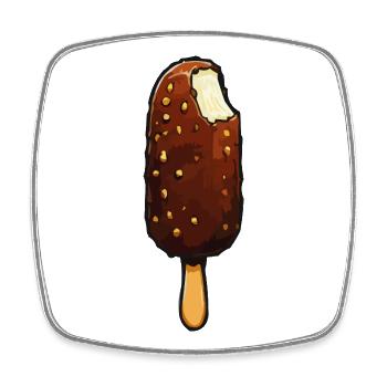 Sucettes au chocolat à la banane - Magnet carré - blanc - Devant