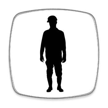 Surintendant de chantier – Terrain - Magnet carré - blanc - Devant