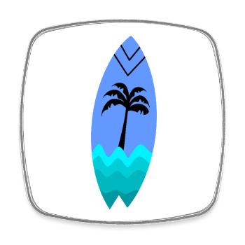 Turquoise Palm Board - Square fridge magnet - white - Front