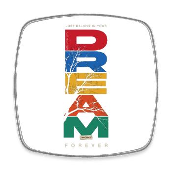 Dream Motiv mit Retro Farben - Viereckiger Kühlschrankmagnet - Weiß - Vorne