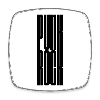 Punk Rock Typographie Géométrique Audacieuse - Magnet carré - blanc - Devant