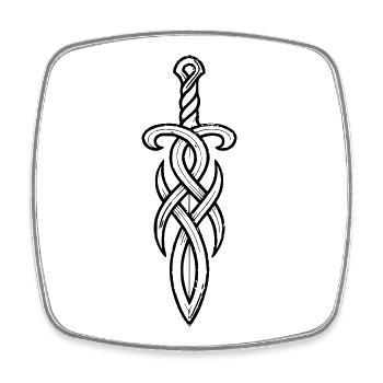 Dagger Celtic Knot Sword Medieval - Square fridge magnet - white - Front
