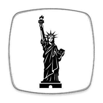 Freiheitsstatue Statue of Liberty - Square fridge magnet - white - Front