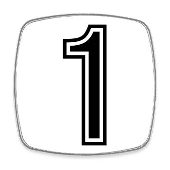 1 Number Symbol - Square fridge magnet - white - Front