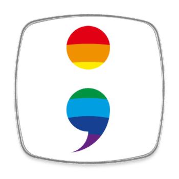 Semicolon Suicide Prevention Semicolon Semi Colon - Square fridge magnet - white - Front
