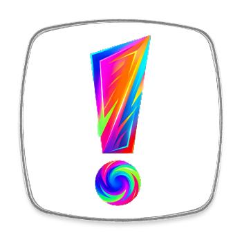 Colorful exclamation point - Square fridge magnet - white - Front