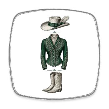 Eleganter grüner Stil - Viereckiger Kühlschrankmagnet - Weiß - Vorne
