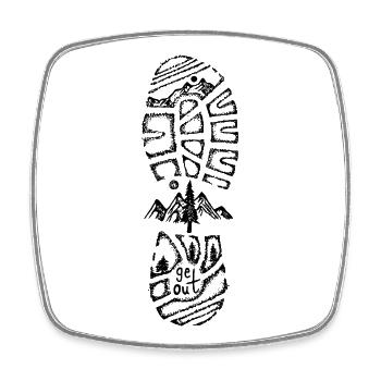 Hiker Mountain Outdoor Escape Original - Square fridge magnet - white - Front