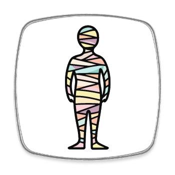 Mumie Halloween Symbol Pastell - Viereckiger Kühlschrankmagnet - Weiß - Vorne