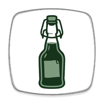 Ingwer Buegelflasche Saft Icon - Viereckiger Kühlschrankmagnet - Weiß - Vorne