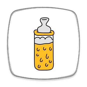 Baby Beer Bottle - Magnet carré - blanc - Devant