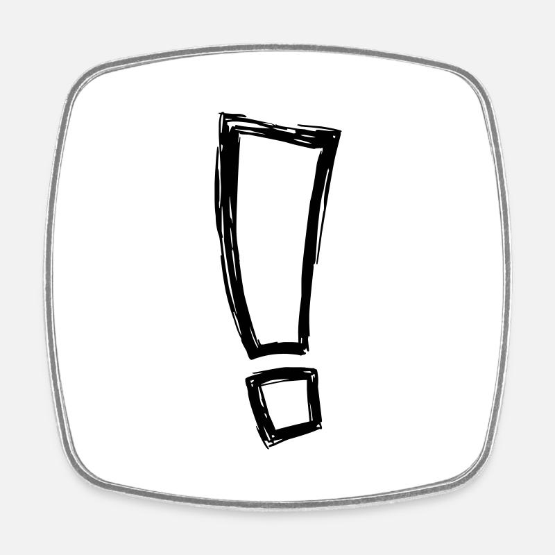 exclamation mark - Square fridge magnet - white