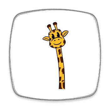 Lustige langer Hals Giraffe Coole Niedliche Tiere - Viereckiger Kühlschrankmagnet - Weiß - Vorne