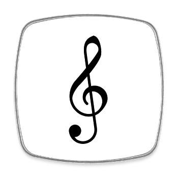 Violin Clef - Clef - Square fridge magnet - white - Front