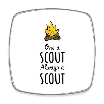 One a Scout Always a Pfadfinder - Viereckiger Kühlschrankmagnet - Weiß - Vorne