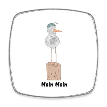 moin moin - Viereckiger Kühlschrankmagnet - Weiß - Vorne
